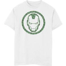 Iron man mask Marvel Boy's St. Patrick's Day Lucky Iron Man Mask Child T-Shirt White