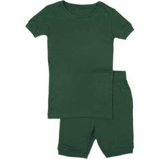 Green Nightwear Leveret Toddler Unisex Solid Color Short Pajama Set Green 2T