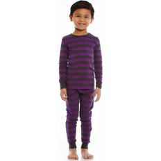 Nightwear Leveret Toddler Unisex Cotton Striped Pajama Set Purple 5T