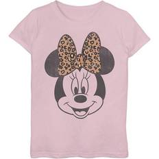 Tie Dye T-shirts Children's Clothing Disney Girls 7-16 Minnie Mouse Leapord Print Bow Portrait Graphic Tee, Girl's, Medium, Pink