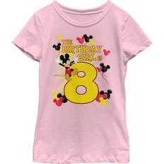 Disney Girls 7-16 Disney's Mickey Mouse 8th Birthday Girl Tee, Girl's, Medium, Pink