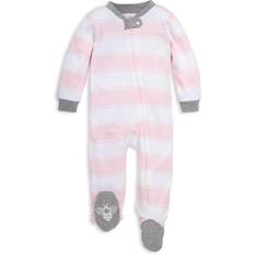 1-3M Pajamases Burt's Bees Baby Girls' Rugby Striped Organic Cotton Sleep & Play - Pink