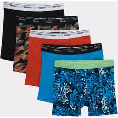 Blue Boxer Shorts Children's Clothing Hanes Boys' 5pk Originals Printed Boxer Briefs Blue/Black