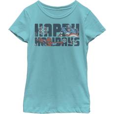 Marvel Barnkläder Marvel Girl's Happy Holiday Heroes Child T-Shirt Tahiti Blue