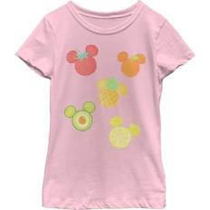 Disney Girl's Mickey Friends Mickey Mouse Fruit Silhouettes Child T-Shirt Light Pink