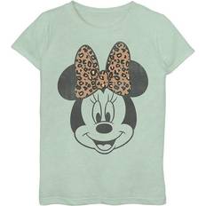 Tie Dye T-shirts Children's Clothing Disney Girls 7-16 Minnie Mouse Leapord Print Bow Portrait Graphic Tee, Girl's, Medium, Green