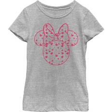 Musse Pigg Barnkläder Disney Little Stora Karaktärer Mimmi Hearts Fill Girls Athletic Heather T-shirt - Atletisk Ljung