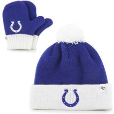 Blue Beanies Children's Clothing '47 Infant Indianapolis Colts Bam Bam Cuffed Knit Hat With Pom and Mittens Set - Royal/White