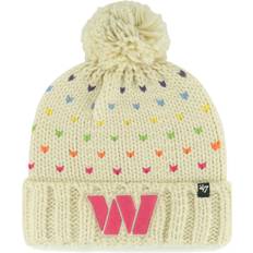 '47 Girls Youth Cream Washington Commanders Sprinkles Cuffed Knit Hat with Pom