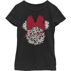 Fifth Sun Girl's Mickey & Friends Flower Minnie Child T-Shirt Black