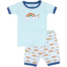 Nightwear Leveret Toddler Rainbow Print Shorts Pajama Set Pink 4T