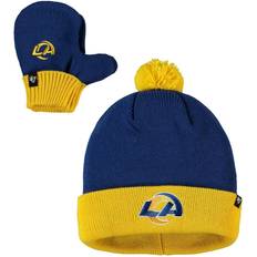 '47 Toddler Los Angeles Rams Bam Bam Cuffed Knit Hat with Pom & Mittens Set - Royal/Gold