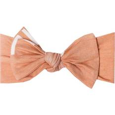 Babies Headbands Copper Pearl Baby Stretchy Soft Knit Headband Bow -Mesa