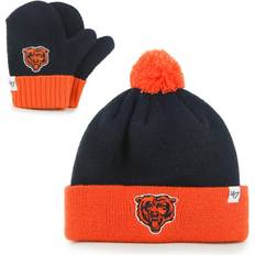 '47 Toddler Chicago Bears Bam Bam Cuffed Knit Hat with Pom & Mittens Set - Navy/Orange