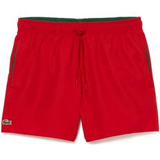 Lacoste Quick-Dry Swim Trunks - Red/Green