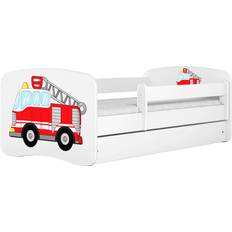 Kocot Kids Babydreams Junior Bed with Fire Engine, w. Mattress, Bed Rail, Box 35.4x64.6"