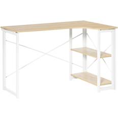 Homcom L Shaped Oak Writing Desk 72.4x120cm