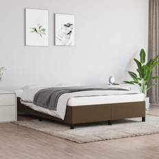 vidaXL 140x200 stof mørkebrun Sengeramme