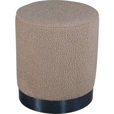 Marron Poufs Venture Home Benji 35x35x42.5 cm Teddy Beige Et Noir Pouf