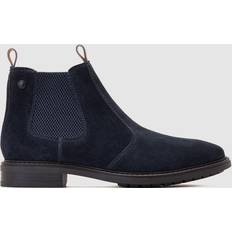 Blue - Men Boots Base London 'Nelson' Suede Chelsea Boot