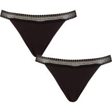Sloggi Go Ribbed Tanga C2p 10213080, Størrelse: XS, Farve: Sort, Dame