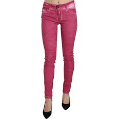 Dolce & Gabbana Pink Velvet Mid Waist Skinny Trouser Women's Pants