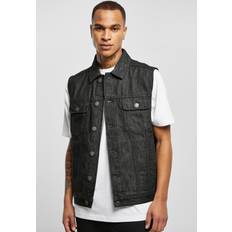 4XL Vesten Urban Classics Denim Vest - Black Washed