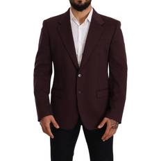 Man - Red Blazers Dolce & Gabbana Men's Purple Cotton Slim Blazer Jacket