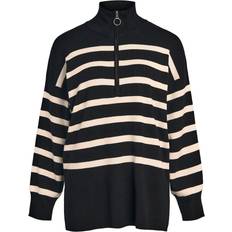 Object Tröja objEster L/S Knit Zip Pullover Svart