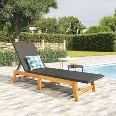 Træ Solsenge vidaXL liggestol polyrattan
