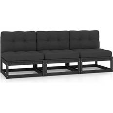 vidaXL 3-personers sofa hynder massivt fyrretræ Lounge-Set