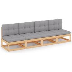 vidaXL 4-personers sofa hynder massivt fyrretræ Lounge-Set