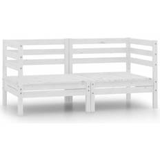 Divani Modulari vidaXL Divani Angolari da Giardino 2 pcs in Massello di Pino Bianco Divano Modulare