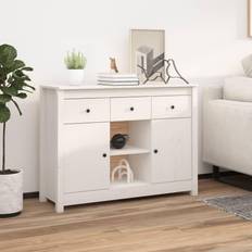 vidaXL White 100x35x74,5 Pine Sideboard