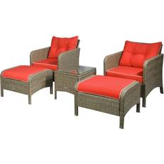 Outdoor Lounge Sets OutSunny 5 Pieces Outdoor Lounge Set