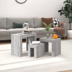 VidaXL Grey Nesting Tables vidaXL Coffee Tables 3 Pcs Grey Nesting Table