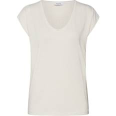 Goud - Vrouw Tops Pieces Billo Lurex T-shirt - Blanc