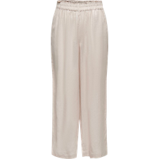 Only Women's High-Waisted Linen Blend Trousers - Beige