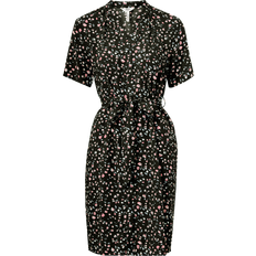 Object Ema Elise Floral Shirt Dress - Black