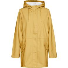 Orange - Women Rain Clothes Vero Moda Vmmalou Coated Jacket - Amber Gold