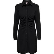 Only Quarter Zip Structured Midi Dress - Black