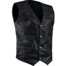 Richa Lædervest Gilet u. Frangles, Sort