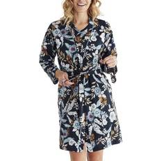 Badekåbe Damella Navy And Ivory Flower Robe Navy-2