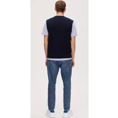 Vest homme Selected Homme Ribbet Strik Vest Blå