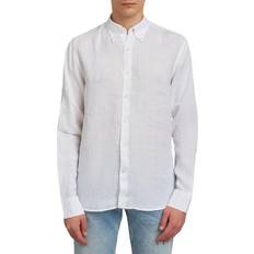 Oscar Jacobson Regular Fit Button Down Linen Shirt White