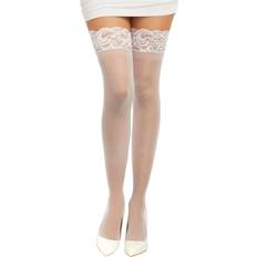 Dame - Hvid Strømpebukser Dreamgirl Seven Til Midnight Thigh Highs Strømper - Hvid
