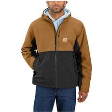Men's carhartt jacket Carhartt Men's Storm Defender Relaxed Fit Lightweight Packable Jacket, Brown/Black