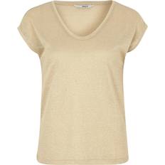 Plata Camisetas Only Camiseta de mujer Silvery manches courtes - Beige