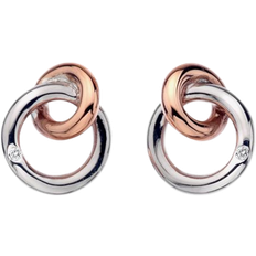 Rose Gold Plated Earrings Hot Diamonds Eternity Earrings - Silver/Rose Gold/Diamond