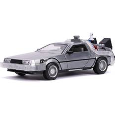 Modellini Jada DeLorean Brushed Metal Time Machine with Lights Flying Version Back to the Future Part 2 1989 Movie 1:24